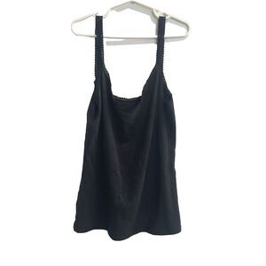 OnGossamer Women’s Black Lace Trim Camisole Top Sz S Layer Cami Y2K Minimal